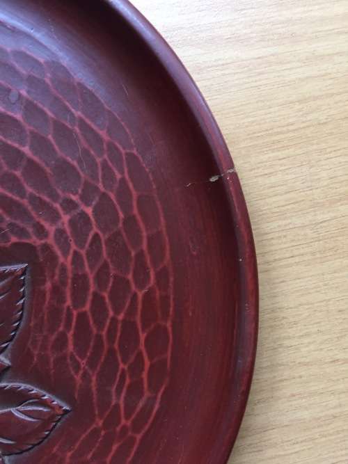 Kamakura-bori Negoro red lacquerware circular tray